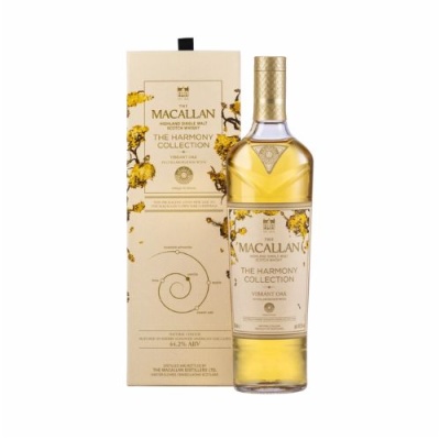 Garrafa e embalagem de whisky Macallan The Harmony Collection Vibrant Oak