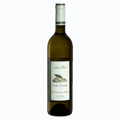 Garrafa de vinho branco Luis Pato Vinha Formal com rótulo branco e imagem de um peixe