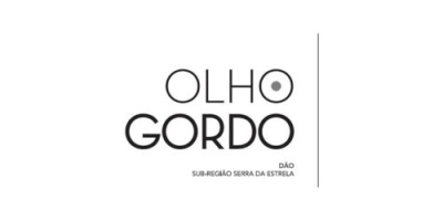 Logotipo OLHO GORDO em preto com texto adicional