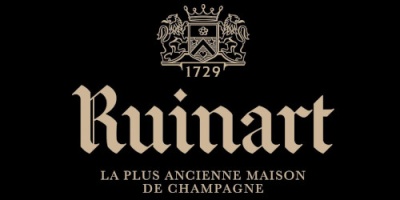 Logótipo Ruinart com brasão e texto em fundo preto