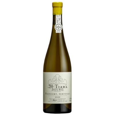 Garrafa de vinho branco 20-TIARA DOURO com selo e tampa amarela