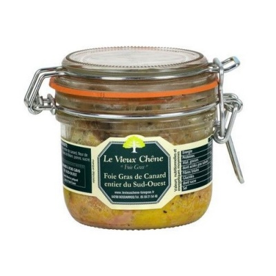 Frasco de vidro com Foie Gras de Canard da marca Le Vieux Chêne