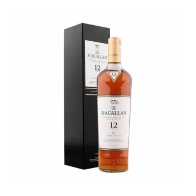 Garrafa de whisky The Macallan 12 anos com caixa preta
