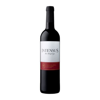 Garrafa de vinho tinto INTENSUS Post Regionale com rótulo branco e vermelho