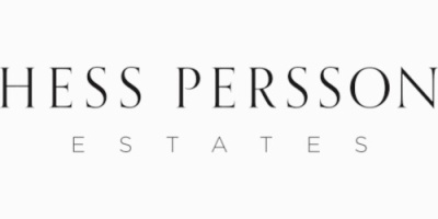 Logótipo com texto HESS PERSSON ESTATES em letras pretas sobre fundo branco