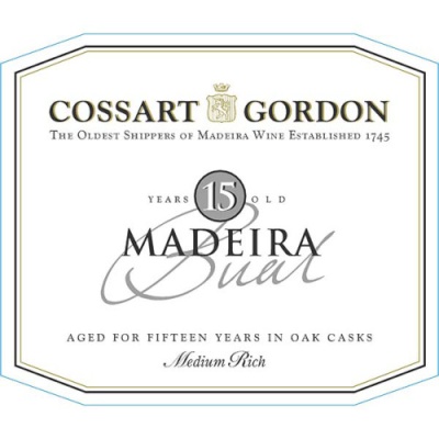 Etiqueta de vinho Madeira Cossart Gordon 15 anos