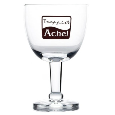 Copo de vidro Trappist Achel com pé grosso e logo impresso