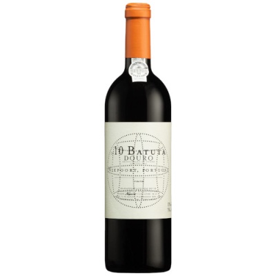 Garrafas de vinho tinto com rolha laranja e rótulo branco com texto preto