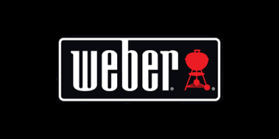 Logotipo da marca Weber com ícone de grelhador vermelho