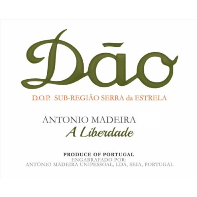 Etiqueta de vinho Dão Antonio Madeira com texto detalhado