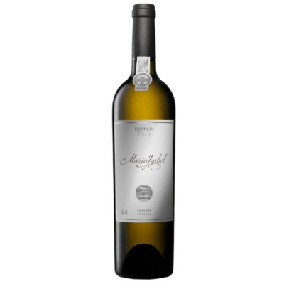 Garrafa de vinho branco Maria Isabel 2020 com rótulo branco