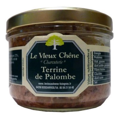Frasco de Terrine de Palombe Le Vieux Chêne com tampa dourada