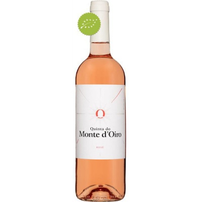 Garrafa de vinho rosé Quinta de Monte d'Oiro com selo ecológico