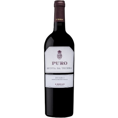 Garrafa de vinho tinto PURO QUINTA DA TOURIGA DOURO com rótulo branco