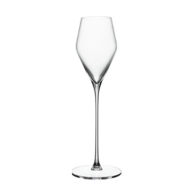 Copo de vidro para champanhe com haste fina e design moderno