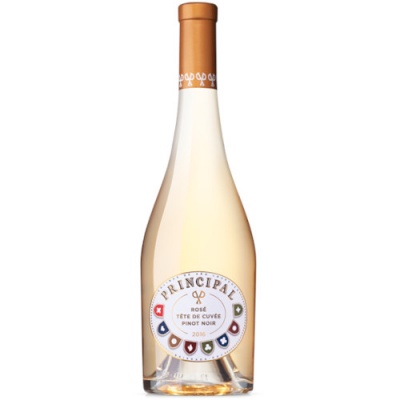 Garrafa de vinho rosé Principal Tête de Cuvée Pinot Noir 2020