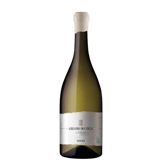 Legado do Zeca Barricas Branco 2022 Garrafa de vinho branco LEGADO DO ZECA com rótulo branco e rolha branca
