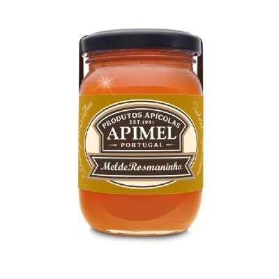 Frasco de mel de rosmaninho da marca Apimel