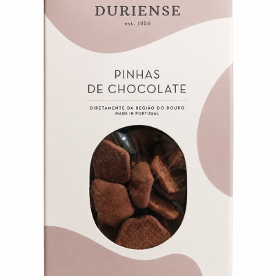 Embalagem de pinhas de chocolate do Duriense com janela transparente