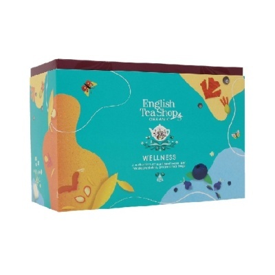 Caixa colorida de chá English Tea Shop Organic Wellness