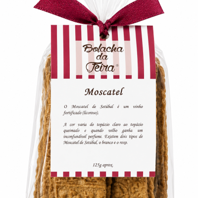 Pacote de bolachas Moscatel Bolacha da Feira com fita vermelha