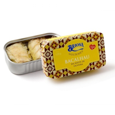 Lata aberta de bacalhau em azeite de oliveira Briosa Gourmet