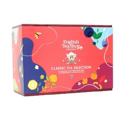 Caixa colorida de chá English Tea Shop Organic Classic Tea Selection