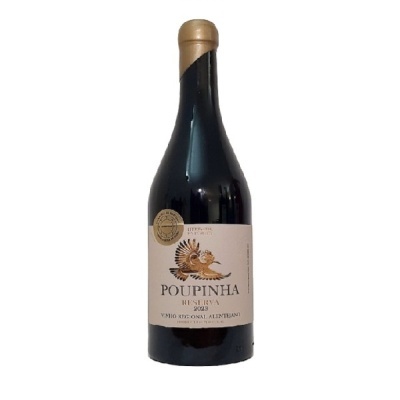 Garrafa de vinho Poupinha Reserva 2023 com rótulo e selo