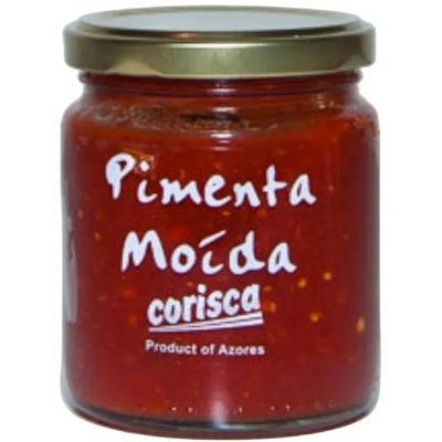 Frasco de vidro com pimenta moída corisca e tampa metálica