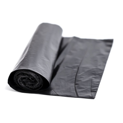Rolo de sacos pretos para lixo em plástico