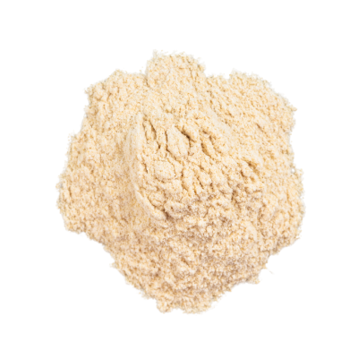 Pó fino bege claro sobre fundo branco