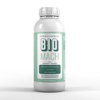 Frasco branco com detergente eco bio 2 em 1 BIO MACH