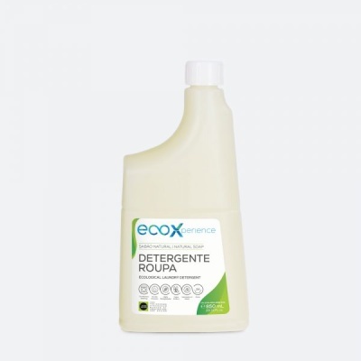 Frasco de detergente para roupa ecológico ecoXperience 850 ml branco