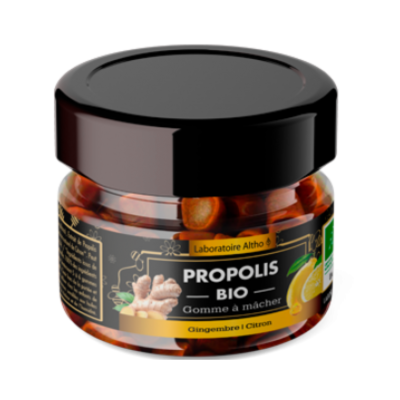 Frasco de pastilhas Propolis Bio gengibre e limão