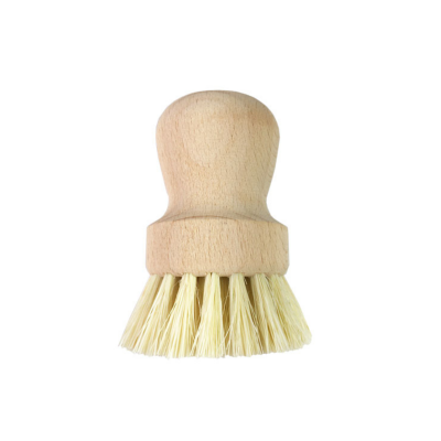 Escova redonda de madeira com cerdas claras