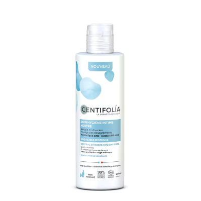 Frasco de líquido íntimo neutro Centifolia, branco com azul, 200 ml