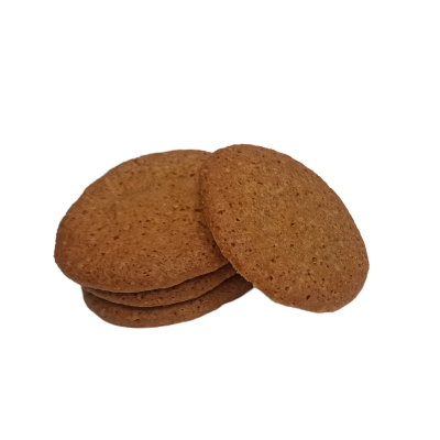 Quatro bolachas redondas castanhas claras