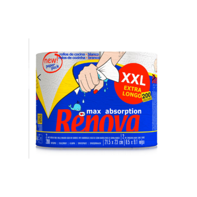 Rolo de papel de cozinha branco Renova XXL Extra Longo
