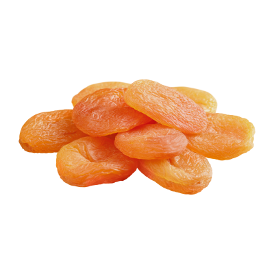 Damascos secos em fundo branco