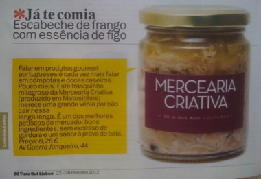 Frasco de escabeche de frango com essência de figo da Mercearia Criativa
