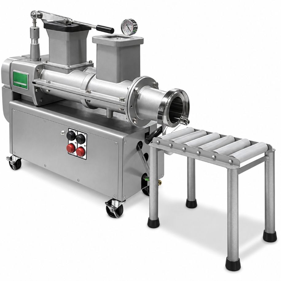 Fieira - Extrusora com vácuo SHIMPO NVA-04S Máquina industrial em aço inoxidável com mesa de rolos