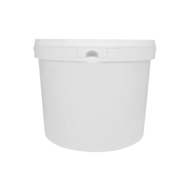 Balde de Plástico Branco com asa e tampa Balde plástico branco com tampa de encaixe.