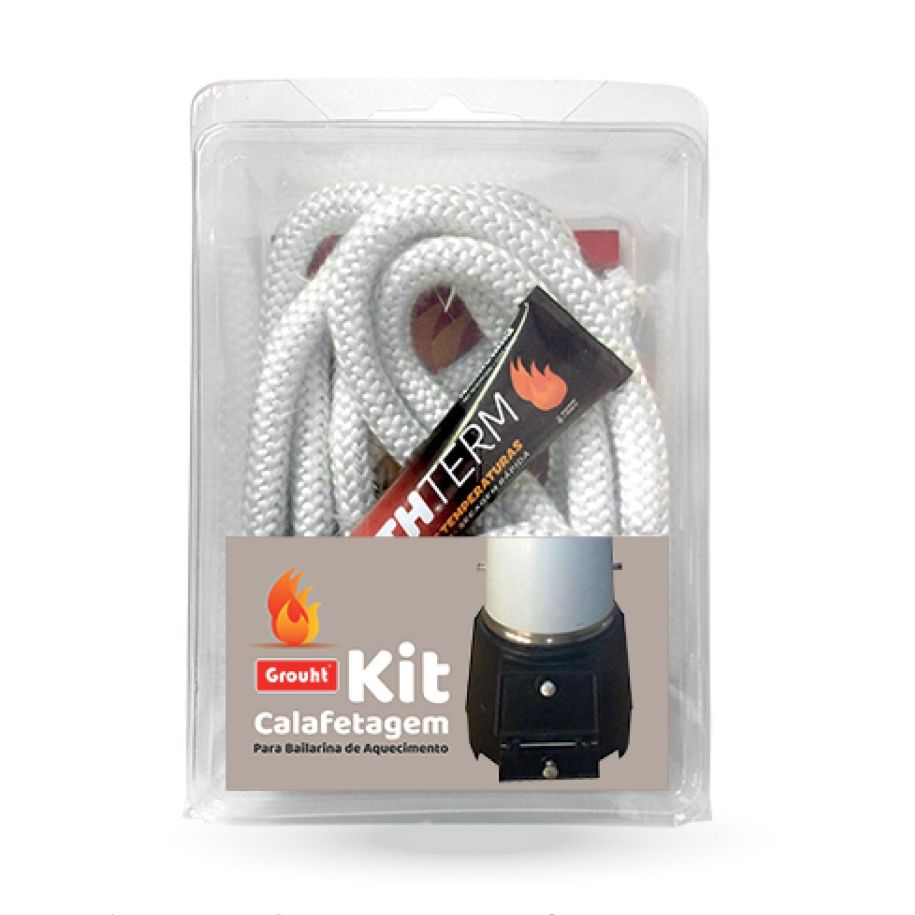 Kit de Calafetagem para Bailarina – Cordão Refratário Ø12 mm + Cola Kit de calafetagem branco para caldeiras em embalagem plástica