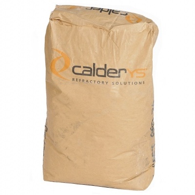 Saco de papel castanho com logotipo Calderys