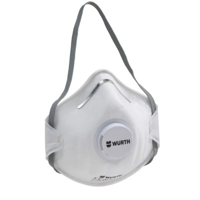 Máscara de proteção branca com válvula e elástico cinza