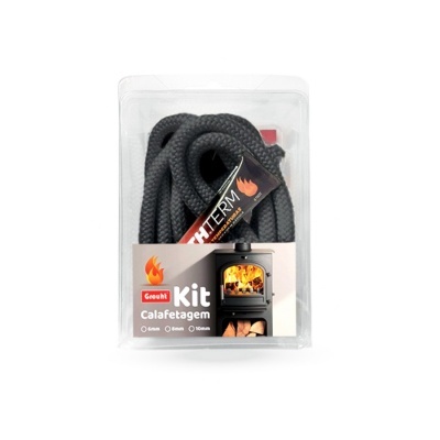 Kit Calafetagem Growitt com cordão preto para lareira em embalagem plástica