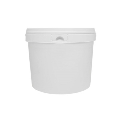Balde plástico branco com tampa