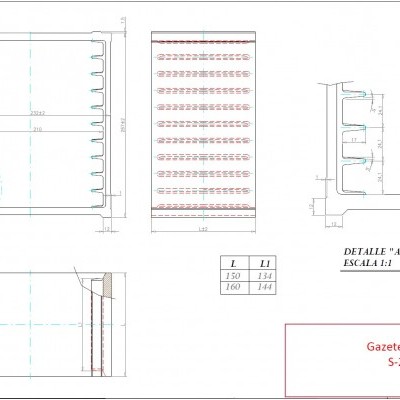 Desenho técnico do Gazete Azulejo 20x20 com medidas detalhadas em preto e vermelho