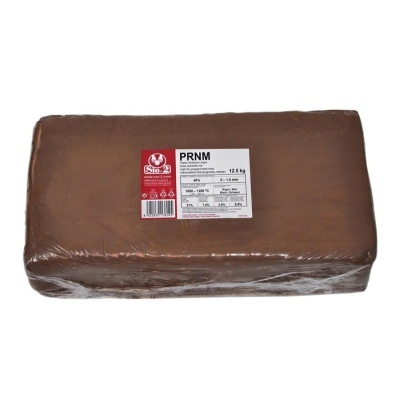 Bloco de pasta refratária preta PRNM da marca Sio-2 em embalagem plástica transparente.