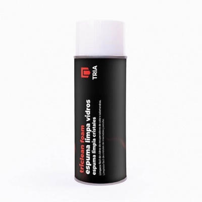 Lata preta com tampa branca de espuma limpa vidros da marca TRIA